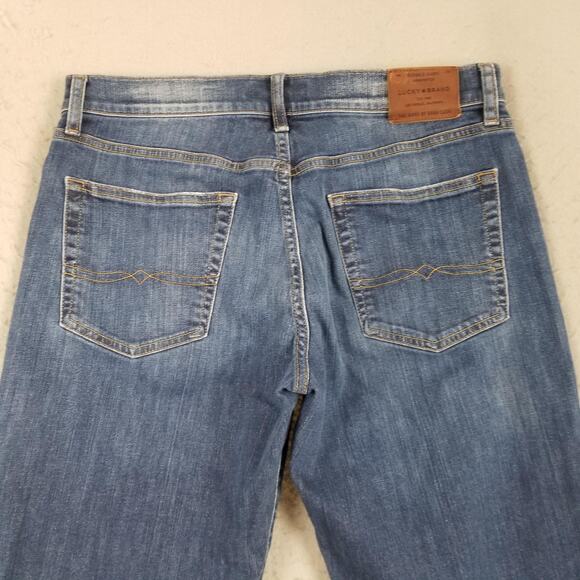 Lucky Brand Jeans Mens 34x32 Blue 221 Straight Stretch Zip Fly Straight Leg - Picture 6 of 16